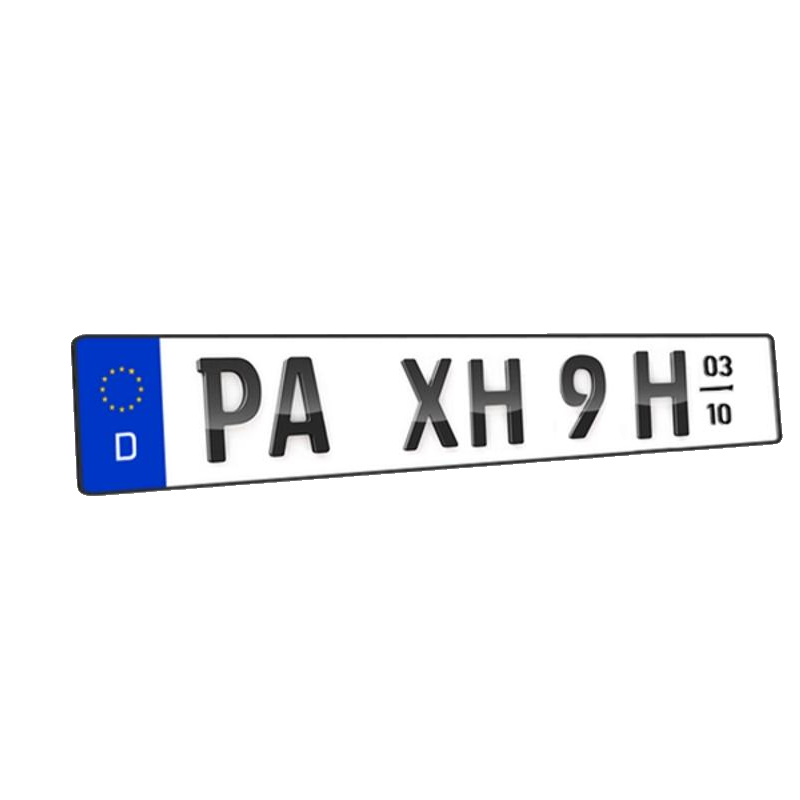 3D H-Kennzeichen mit Saison 520 mm HOCHGLANZ