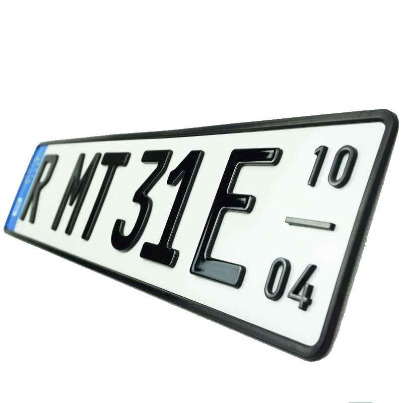 3D E-Kennzeichen mit Saison 520 mm HOCHGLANZ