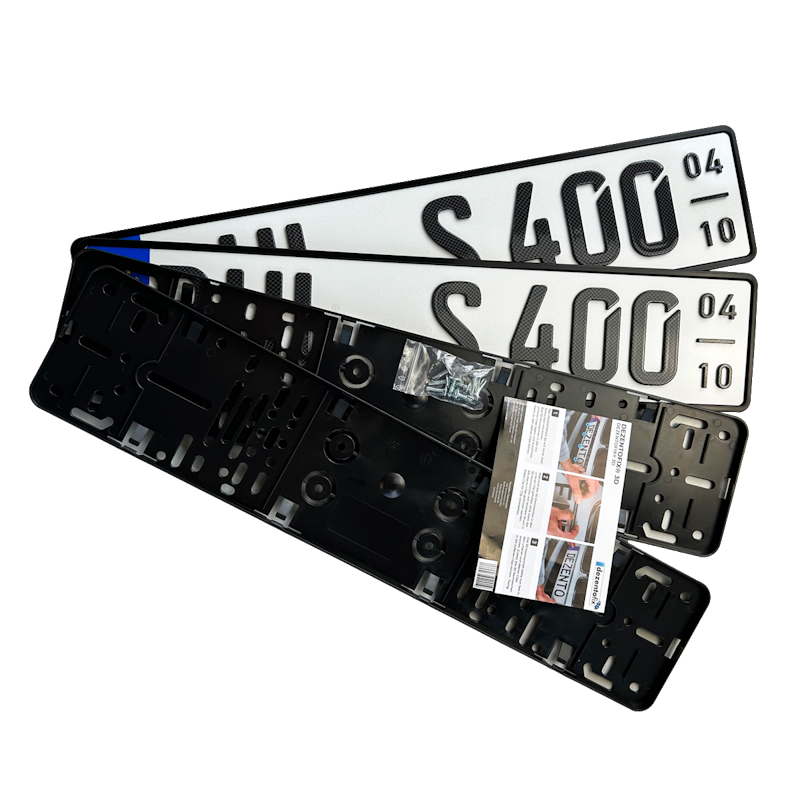 Spar-Set Dezentofix 3D Saisonkennzeichen 520 mm CARBON GLANZ